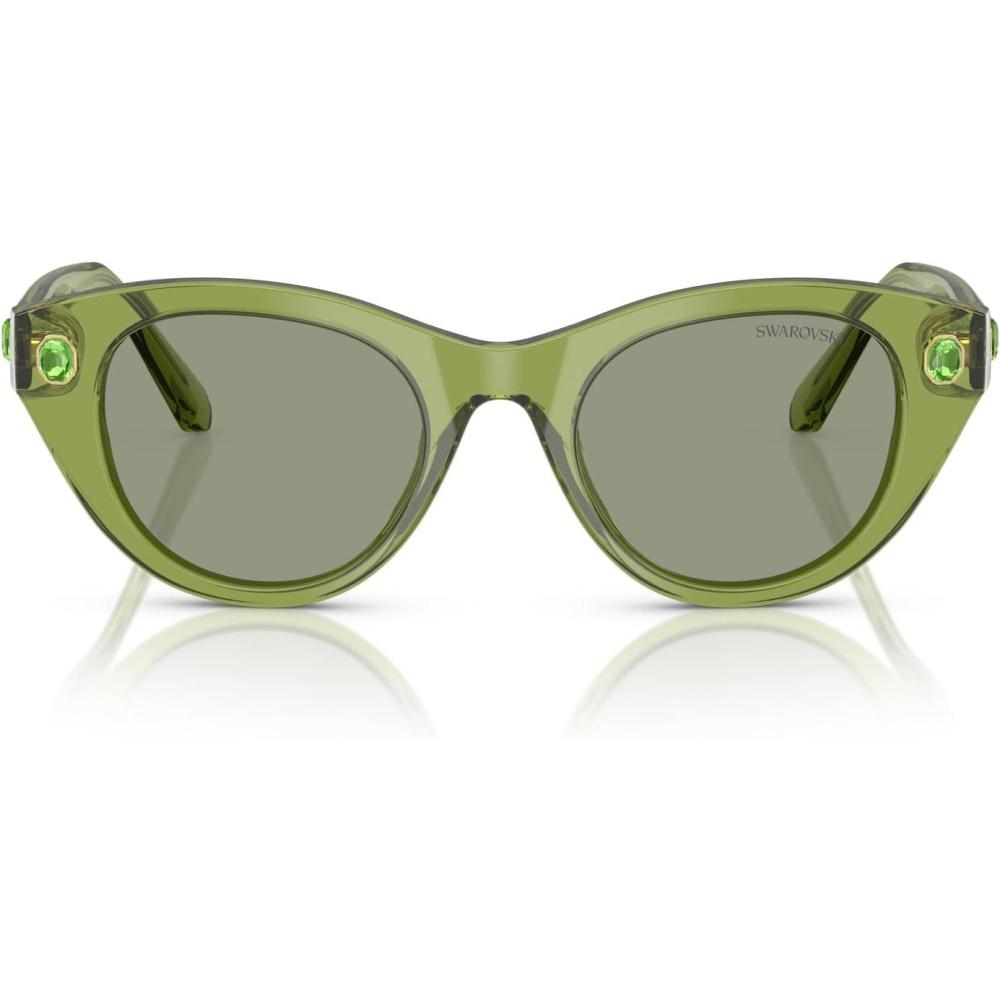 imageSwarovski womens Sk6025 Round SunglassesTransparent GreenGreen