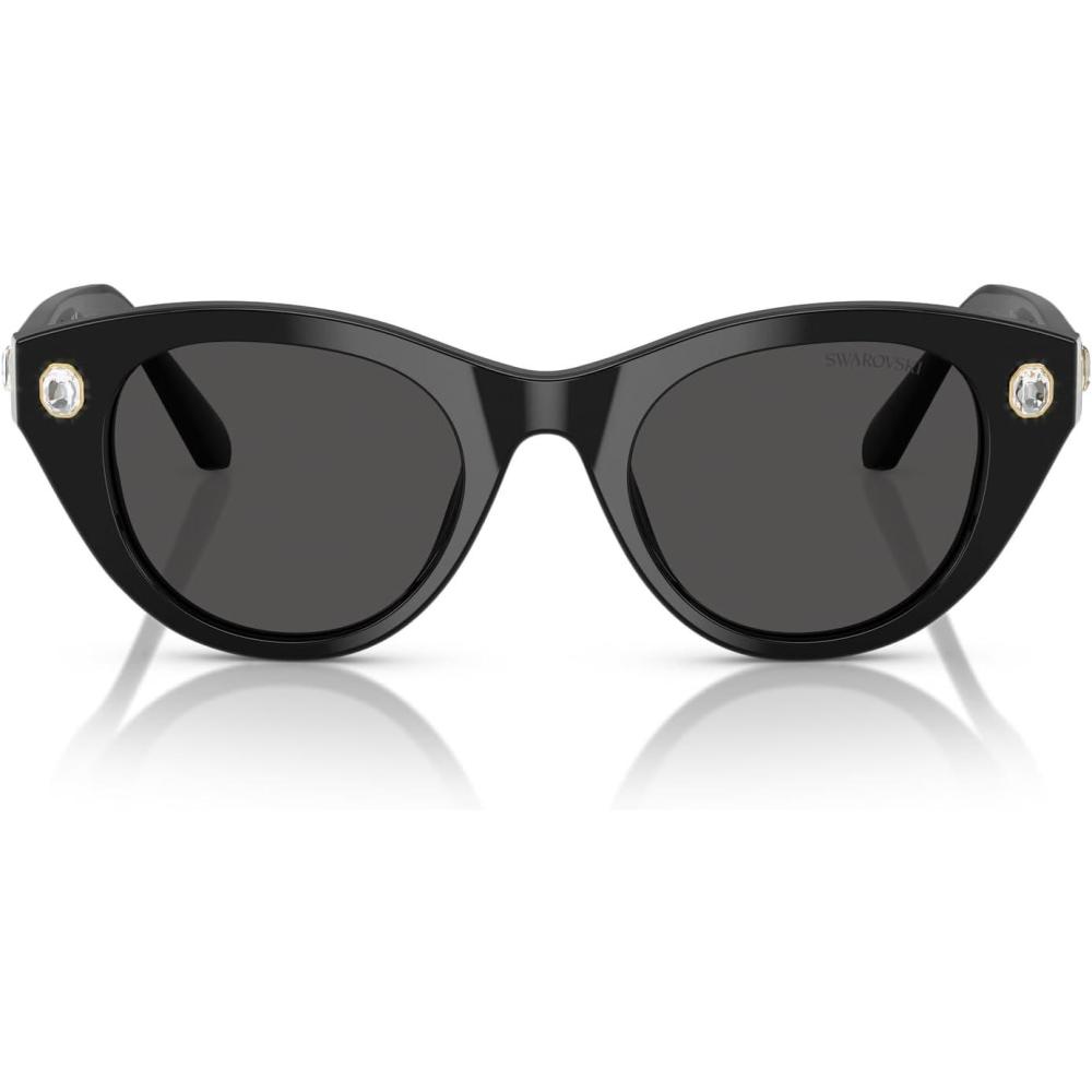 imageSwarovski womens Sk6025f Low Bridge Fit Round SunglassesBlackDark Grey