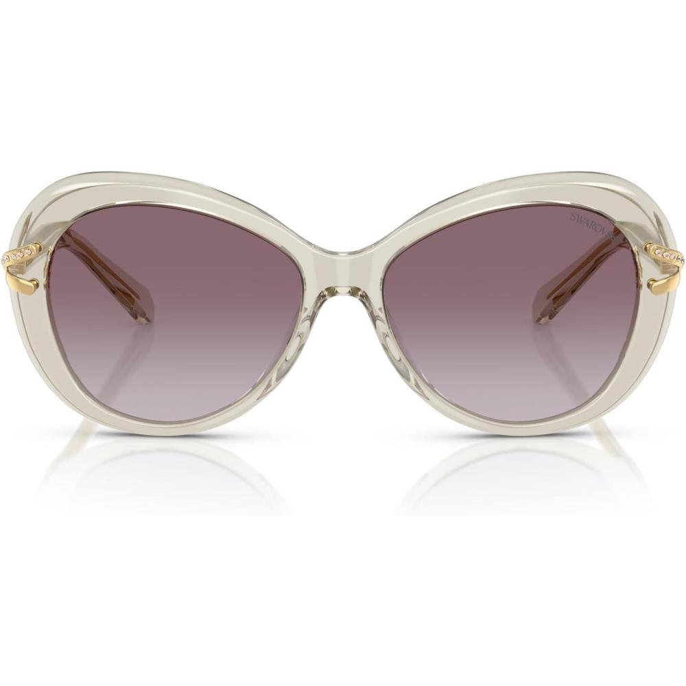 imageSwarovski womens Sk6026f Low Bridge Fit Butterfly SunglassesTransparent BeigeViolet Gradient