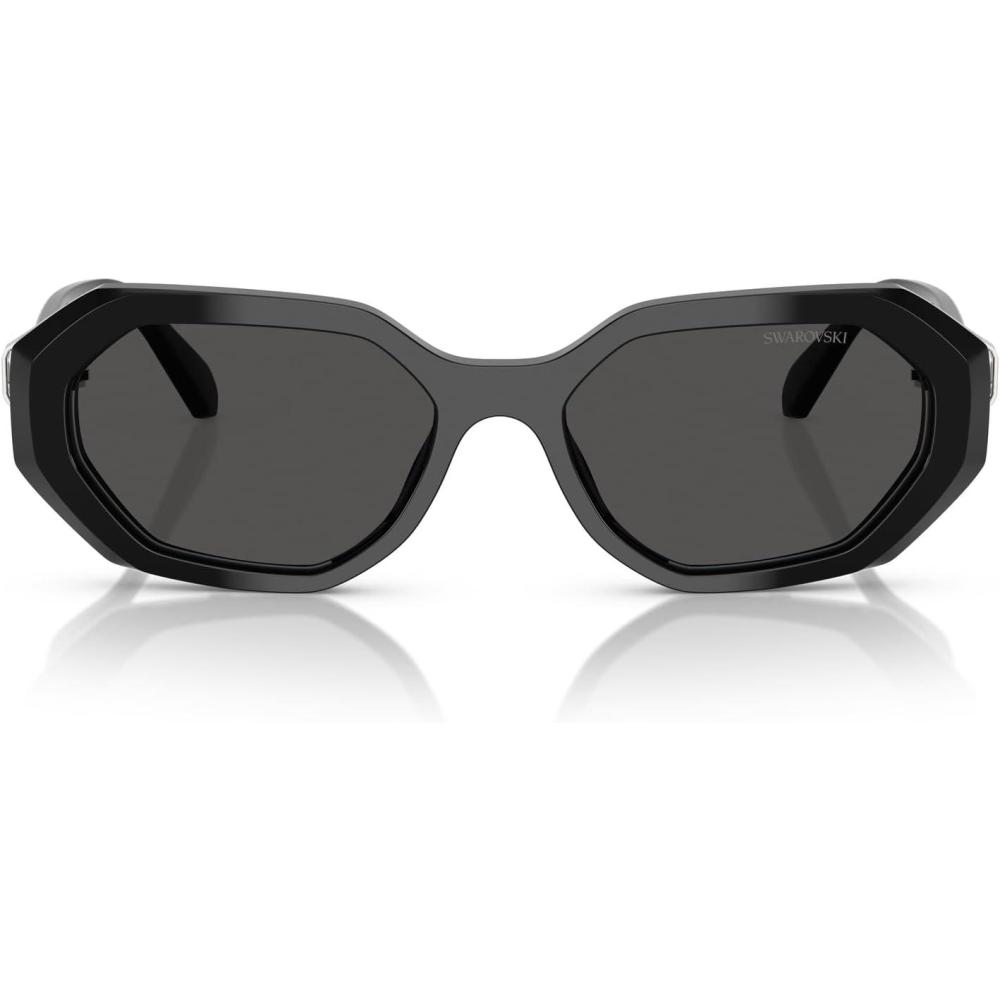 imageSwarovski womens Sk6028 Hexagonal SunglassesBlackDark Grey
