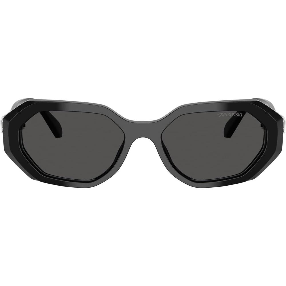 imageSwarovski womens Sk6028f Low Bridge Fit Hexagonal SunglassesBlackDark Grey