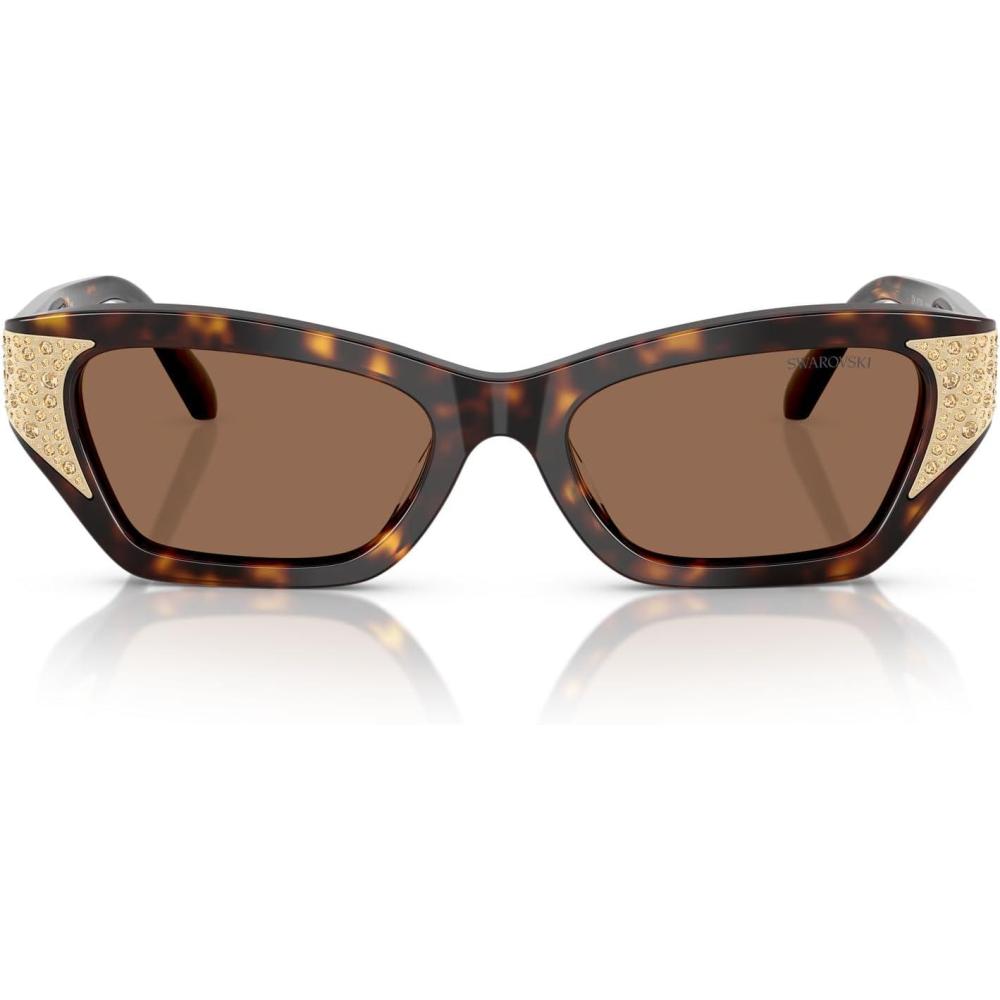 imageSwarovski womens Sk6029 Cat Eye SunglassesDark HavanaDark Brown