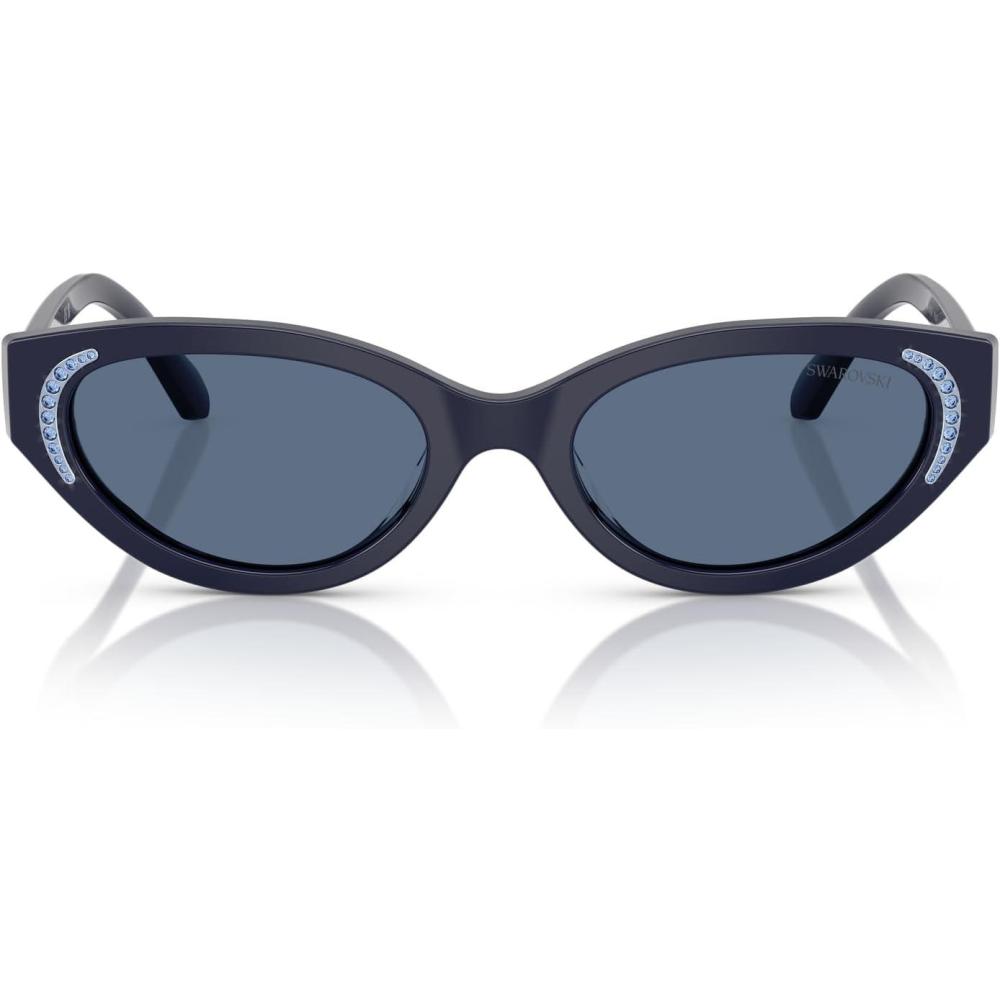 imageSwarovski womens Sk6030f Low Bridge Fit Round SunglassesBlueDark Blue
