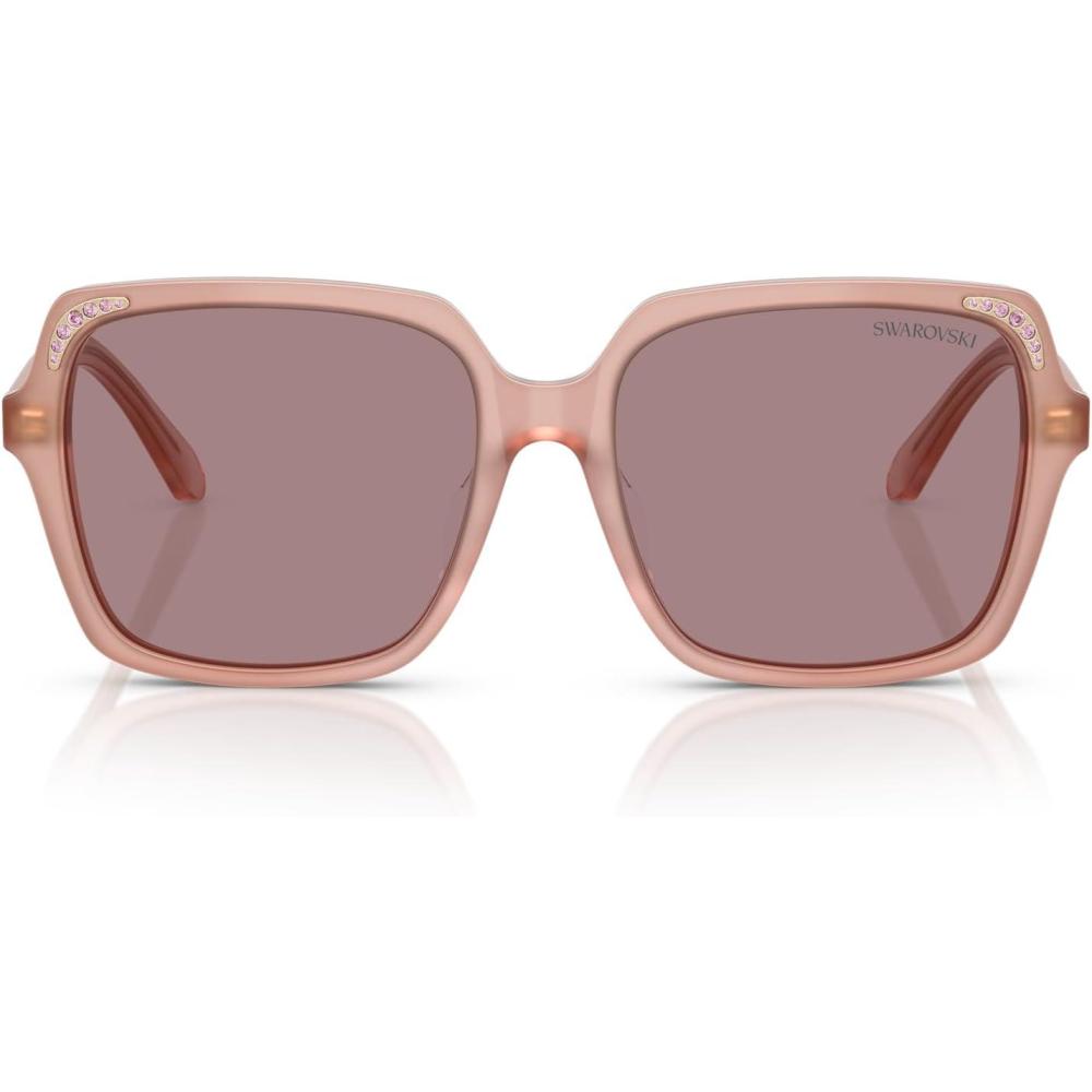 imageSwarovski womens Sk6034d Square SunglassesMilky PinkLight Purple Brown