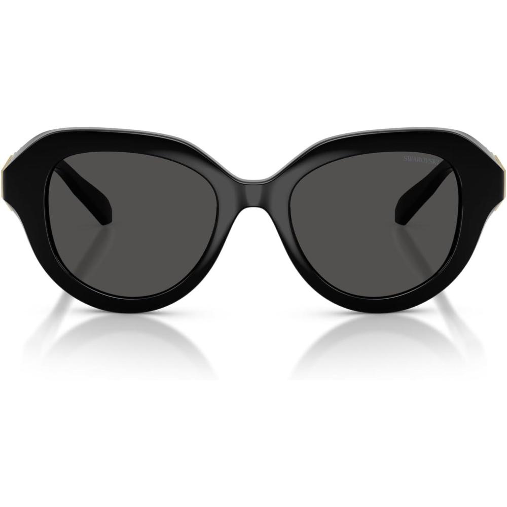 imageSwarovski womens Sk6037 Round SunglassesBlackDark Grey