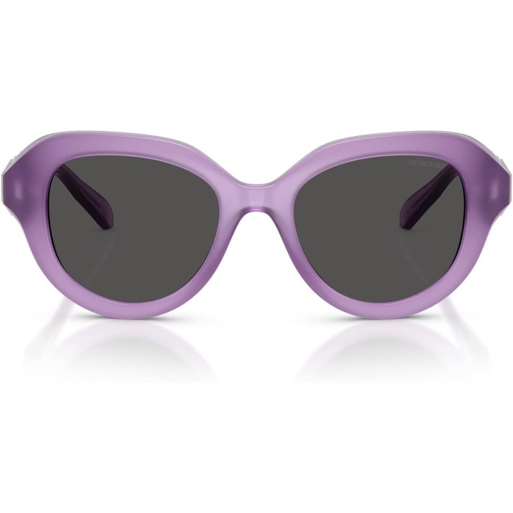 imageSwarovski womens Sk6037 Round SunglassesMilky LilacDark Grey