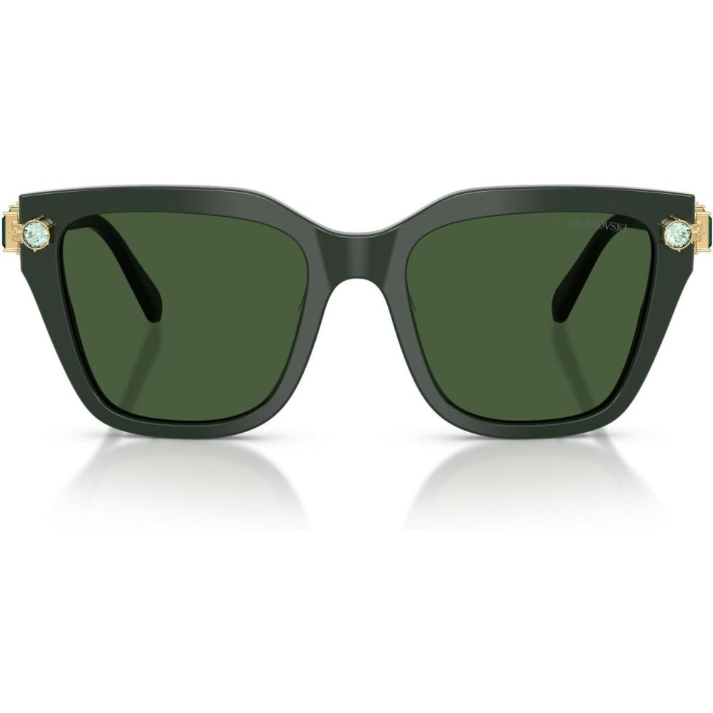 imageSwarovski womens Sk6041f Low Bridge Fit Square SunglassesDark GreenDark Green