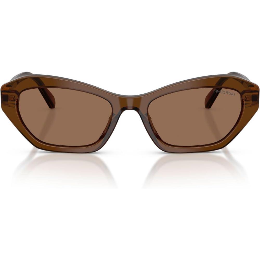 imageSwarovski womens Sk6048f Low Bridge FitTransparent BrownDark Brown