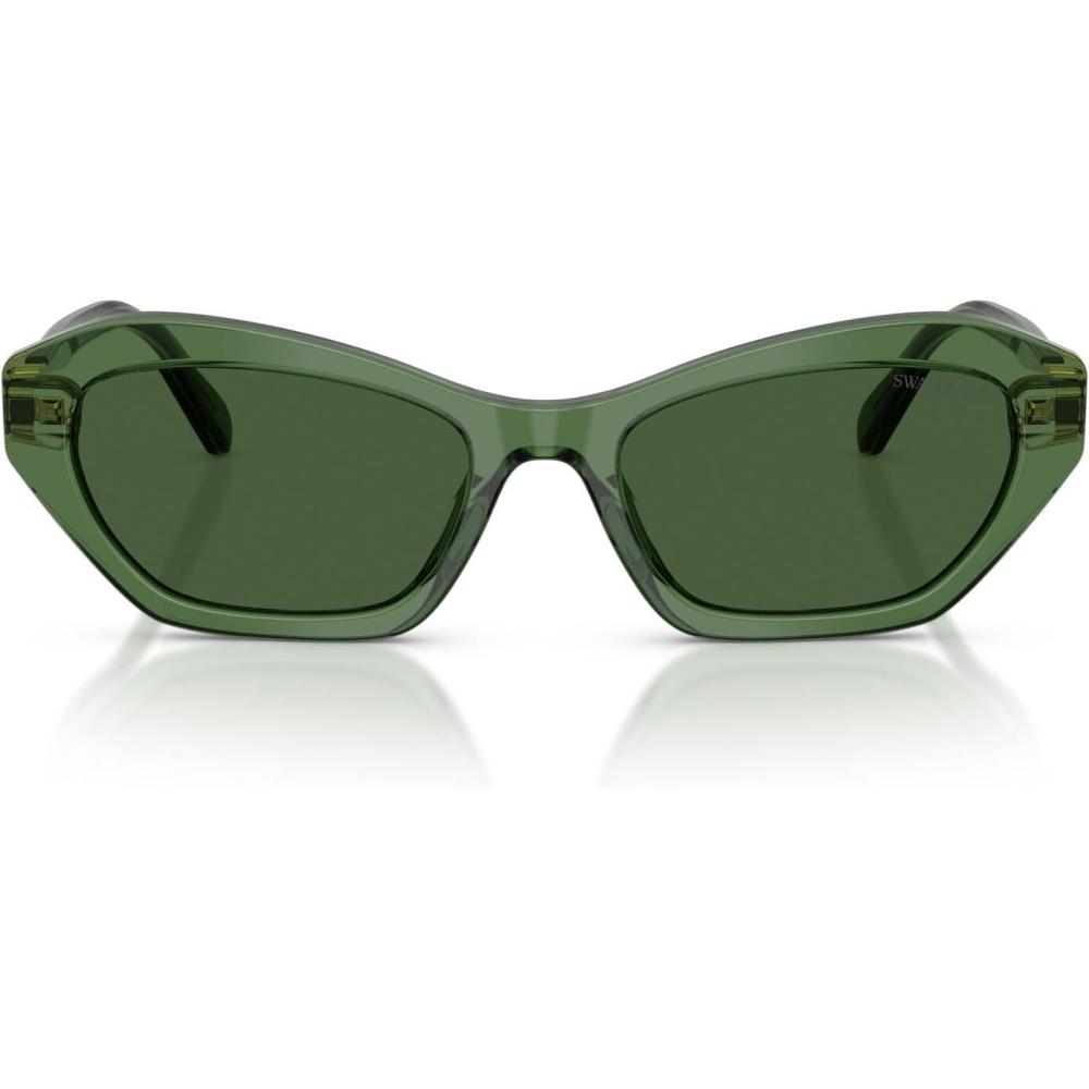 imageSwarovski womens Sk6048f Low Bridge FitTransparent GreenDark Green