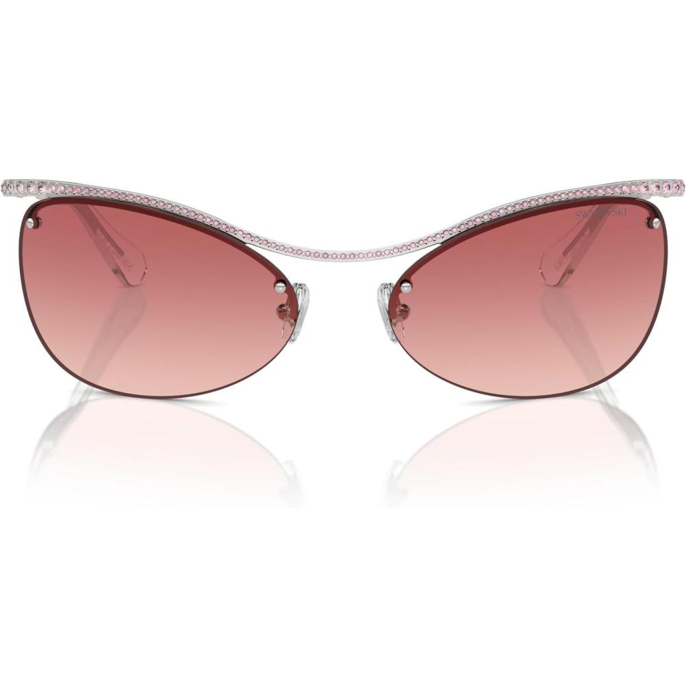 imageSwarovski womens Sk7018 Square SunglassesMilky GreenLight Blue Mirrored Green