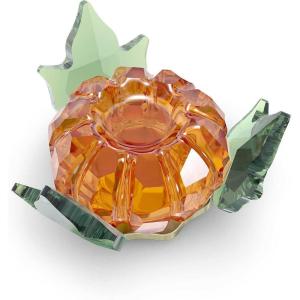Swarovski Garden Tales Pumpkin Figurine, Orange and Green Crystals and Brushed Champagne Gold Tone-Finish Stem, Part of The Garden Tales Collection(Pumpkin)