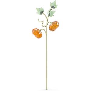Swarovski Garden Tales Pumpkin Figurine, Orange and Green Crystals and Brushed Champagne Gold Tone-Finish Stem, Part of The Garden Tales Collection(Pumpkin With Leaves)