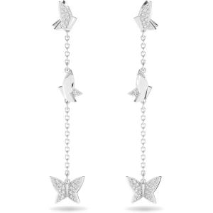 Swarovski Lilia Butterfly Earrings, Necklace, Bracelet Crystal Jewelry Collection, Rhodium Tone & Rose Gold Tone Finish(Drop Earrings)