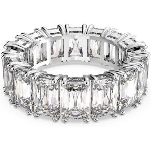 Swarovski Matrix Vittore Ring, Rectangular Cut Clear Crystals, Rhodium Finish(EU 52 (US 5.75))