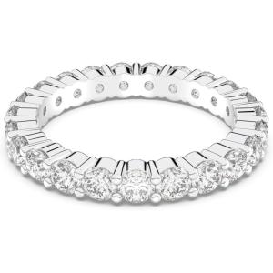 Swarovski Matrix Vittore Ring, Round Cut Clear Crystals, Rhodium Finish(EU 50 (US 4.75))