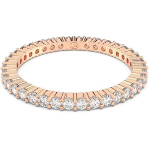 Swarovski Matrix Vittore Ring, Round Cut Clear Crystals, Rhodium and Rose Gold-Tone Finishes(Rose-Gold Tone Finish)