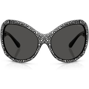 Swarovski SK6052 Sunglasses, Dark Grey/Dark Grey, 72 mm