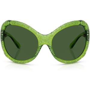 Swarovski SK6052 Sunglasses, Transparent Green/Dark Green, 72 mm