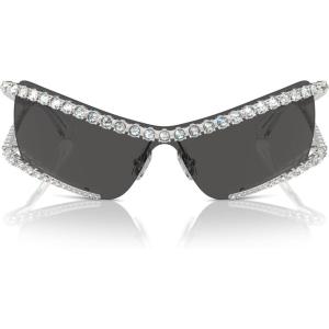Swarovski SK7022 Sunglasses, Silver/Dark Grey, 33 mm
