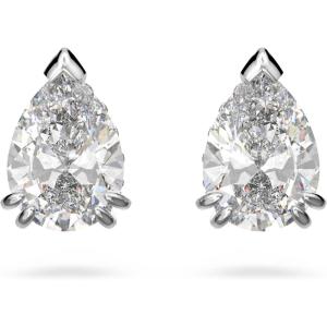 Swarovski Stilla Stud Earrings, Pear Cut, Clear Crystals, Rhodium Finish