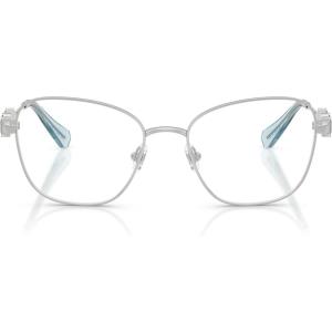 Swarovski Women’s Sk1025 Square Prescription Eyewear Frames(Silver/Demo Lens)