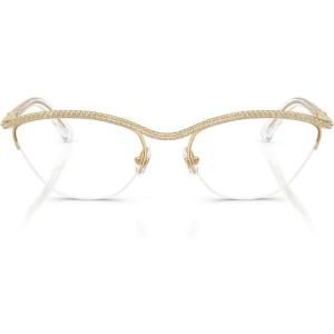 Swarovski Women’s Sk1026 Oval Prescription Eyewear Frames(Gold/Demo Lens)