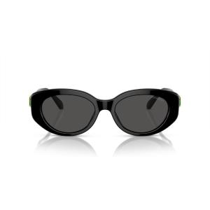 Swarovski Women’s Sk6002f Low Bridge Fit Oval Sunglasses(Black/Dark Grey)