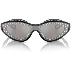 Swarovski Women’s Sk6024 Oval Sunglasses(Milky White/Grey Mirrored Black)