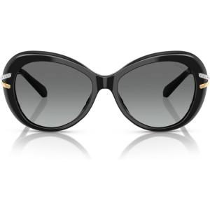Swarovski Women’s Sk6026 Butterfly Sunglasses(Black/Grey Gradient)