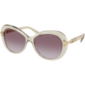Swarovski Women’s Sk6026 Butterfly Sunglasses(Transparent Beige/Violet Gradient)