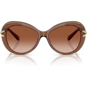 Swarovski Women’s Sk6026 Butterfly Sunglasses(Transparent Brown/Gradient Brown)