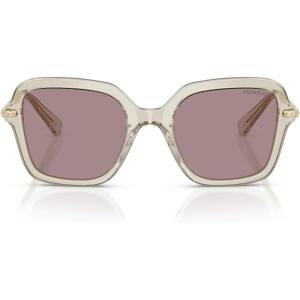 Swarovski Women’s Sk6040 Square Sunglasses(Transparent Beige/Violet)