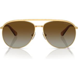 Swarovski Women’s Sk7005 Aviator Sunglasses(Gold/Polarized Gradient Brown)