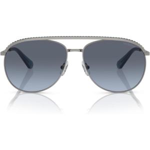 Swarovski Women’s Sk7005 Aviator Sunglasses(Gunmetal/Blue Gradient Grey)
