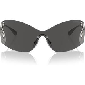 Swarovski Women’s Sk7020 Oval Sunglasses(Gunmetal/Dark Grey)