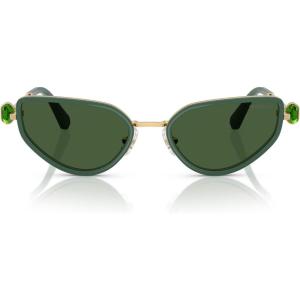 Swarovski Women’s Sk7027 Cat Eye Sunglasses(Gold/Dark Green/Dark Green)