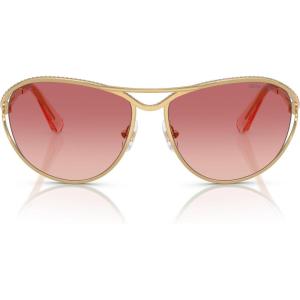 Swarovski Women’s Sk7028 Aviator Sunglasses(Gold/Pink Gradient Red)