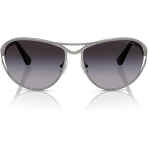Swarovski Women’s Sk7028 Aviator Sunglasses(Gunmetal/Grey Gradient)