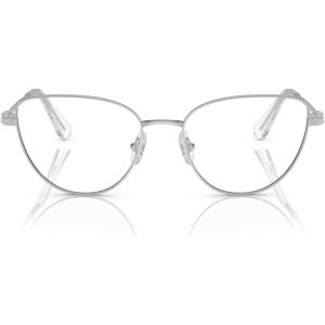 Swarovski womens Sk1007 Cat Eye Prescription Eyewear Frames(Silver/Demo Lens)