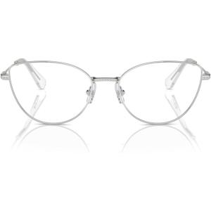 Swarovski womens Sk1012 Cat Eye Prescription Eyewear Frames(Silver/Demo Lens)