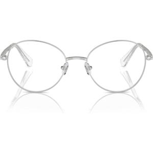 Swarovski womens Sk1013 Round Prescription Eyewear Frames(Silver/Demo Lens)