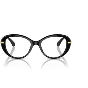Swarovski womens Sk2001 Oval Prescription Eyewear Frames(Black/Gold/Demo Lens)