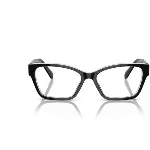 Swarovski womens Sk2013 Rectangular Prescription Eyewear Frames(Black/White/Demo Lens)