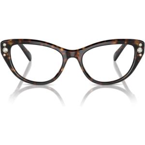 Swarovski womens Sk2023 Cat Eye Prescription Eyewear Frames(Dark Havana/Demo Lens)