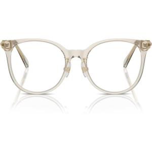 Swarovski womens Sk2027d Round Prescription Eyewear Frames(Transparent Beige/Demo Lens)