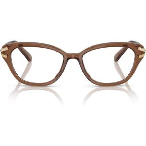 Swarovski womens Sk2032 Square Prescription Eyewear Frames(Transparent Brown/Demo Lens)