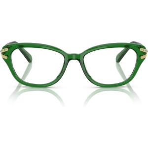 Swarovski womens Sk2032 Square Prescription Eyewear Frames(Transparent Green/Demo Lens)