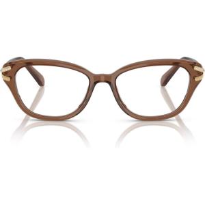 Swarovski womens Sk2032f Low Bridge Fit Square Prescription Eyewear Frames(Transparent Brown/Demo Lens)