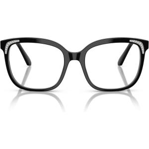 Swarovski womens Sk2033f Low Bridge Fit Butterfly Prescription Eyewear Frames(Black/Demo Lens)