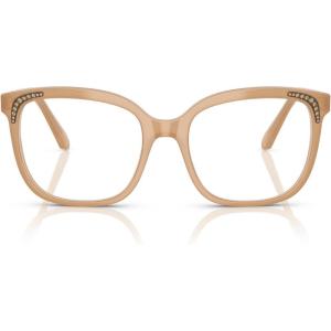 Swarovski womens Sk2033f Low Bridge Fit Butterfly Prescription Eyewear Frames(Milky Beige/Demo Lens)